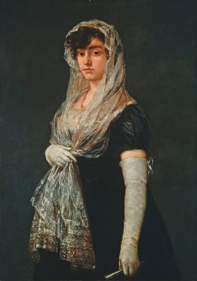 Young Lady Wearing a Mantilla and Basquina by Francisco de Goya